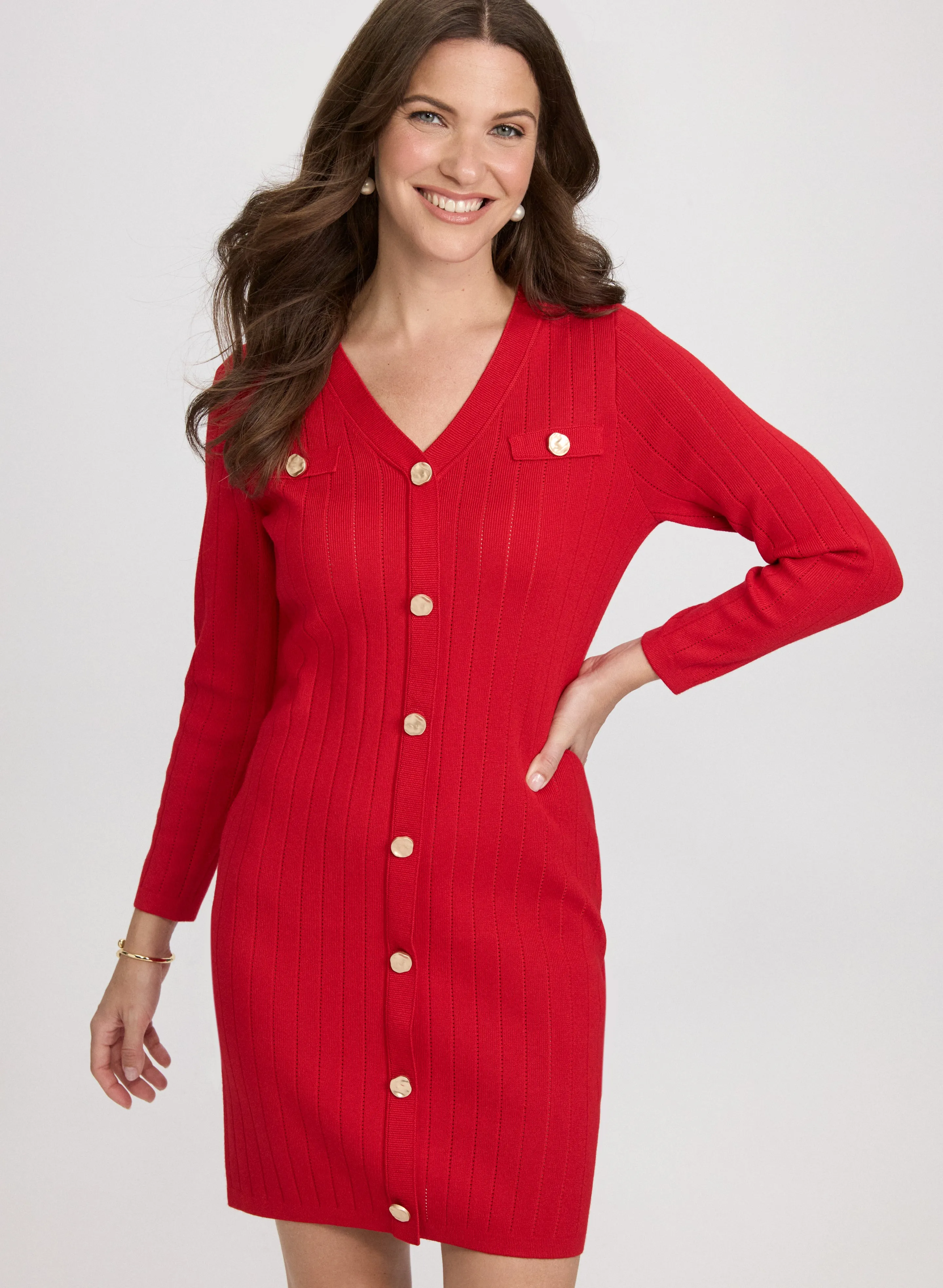 Button-Down Sweater Dress sold by Laura product image thumbnail 4