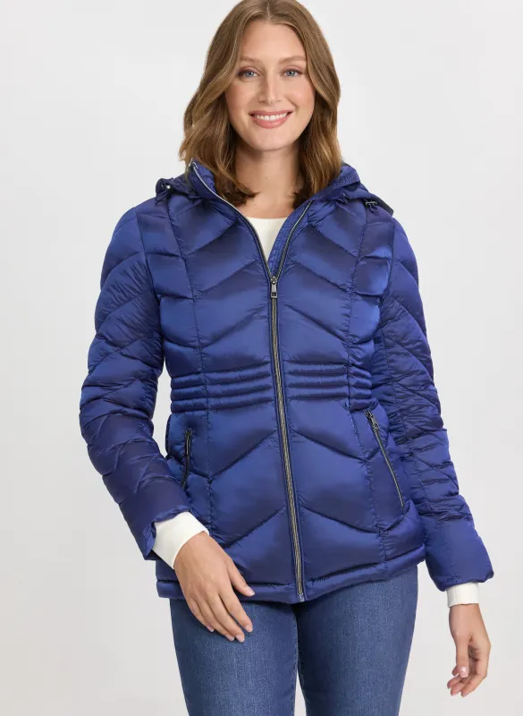 Metallic Chevron Quilted Jacket sold by Laura
