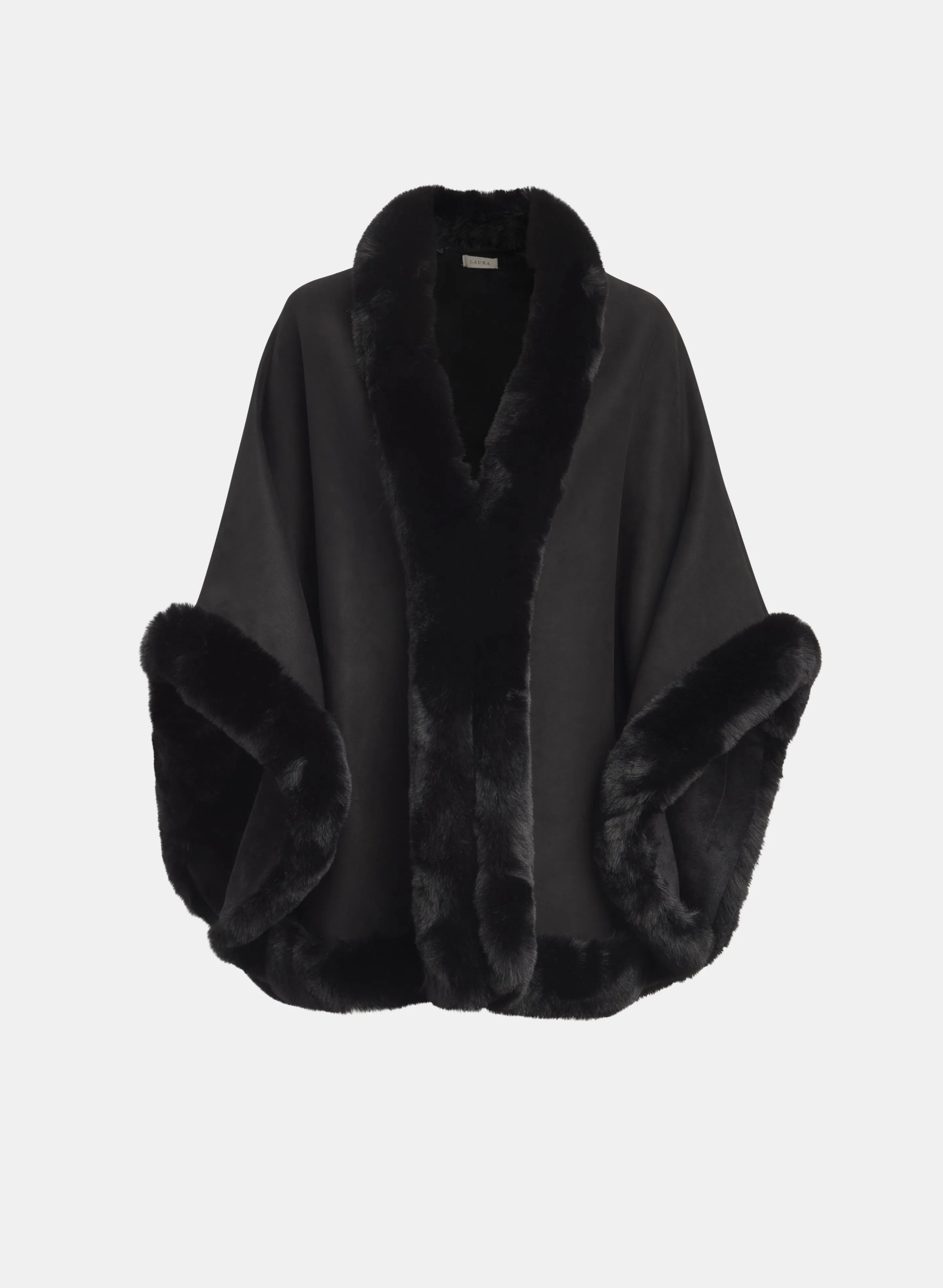 Faux-Fur Trim Poncho sold by Laura product image thumbnail 5