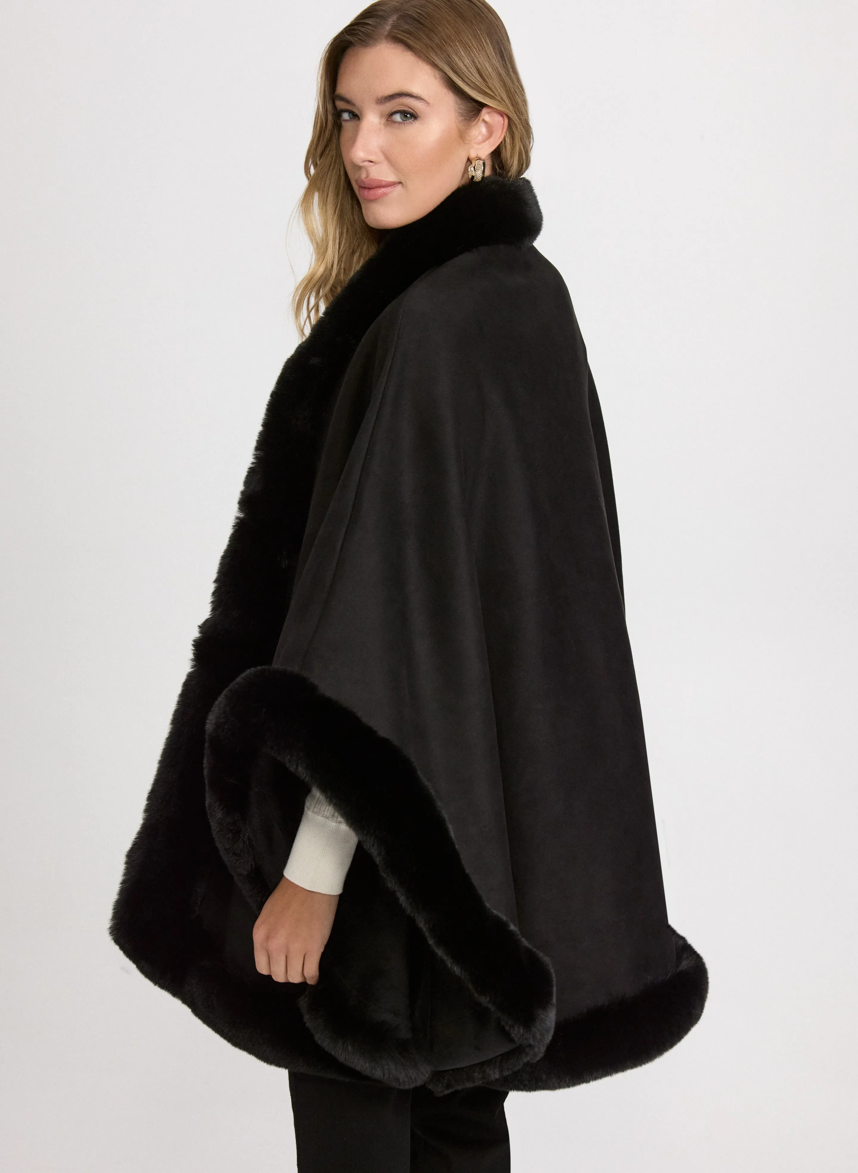Faux-Fur Trim Poncho sold by Laura product image thumbnail 2