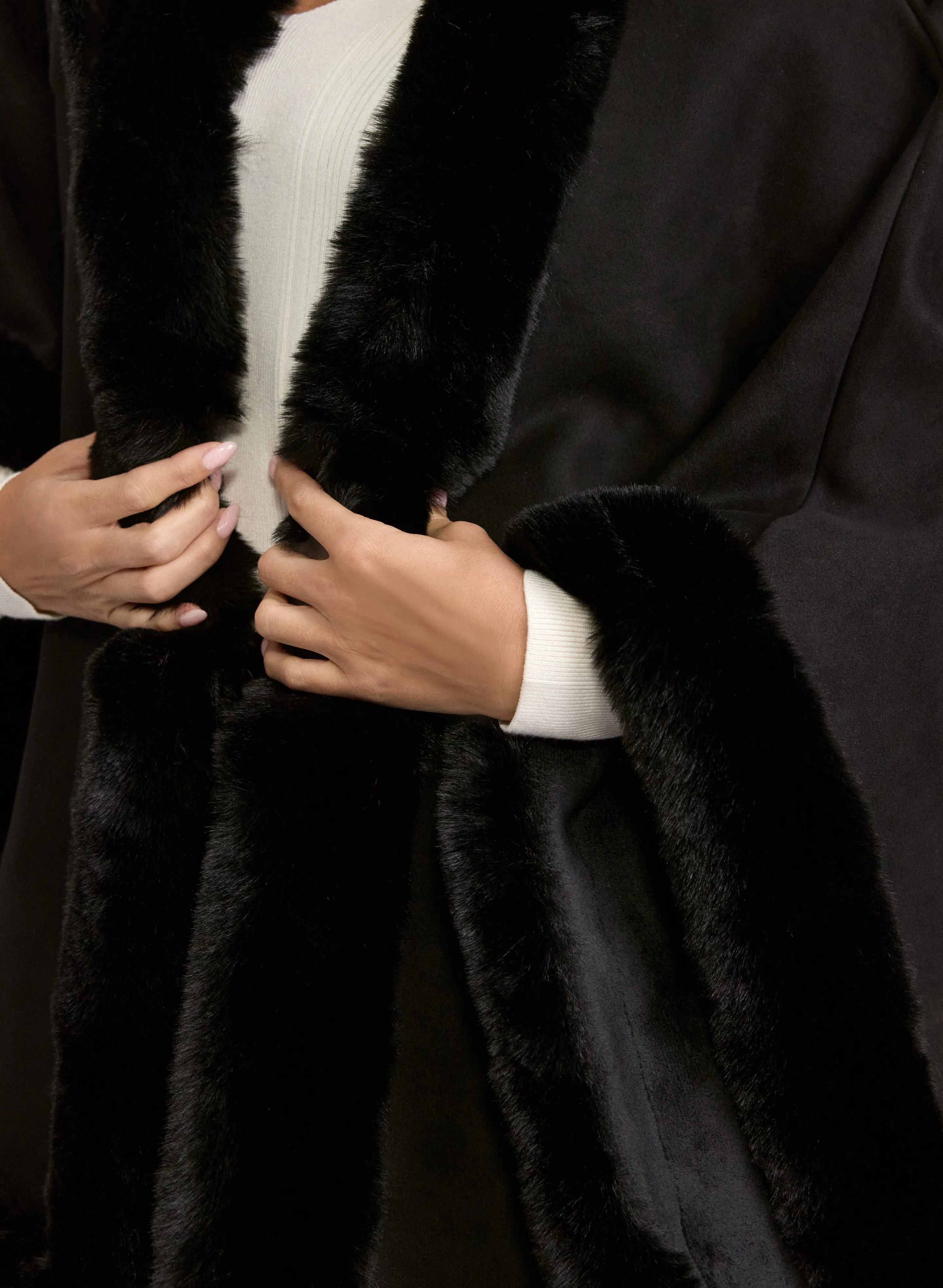 Faux-Fur Trim Poncho sold by Laura product image thumbnail 4