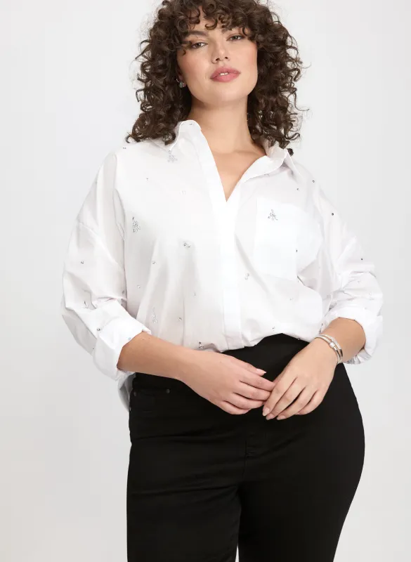 Joseph Ribkoff - Crystal Cluster Embellished Blouse sold by Laura