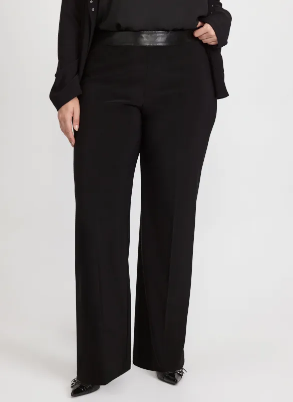 Joseph Ribkoff - Vegan Leather Trim Pants sold by Laura
