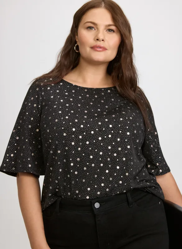 Metallic Dot Print Top sold by Laura