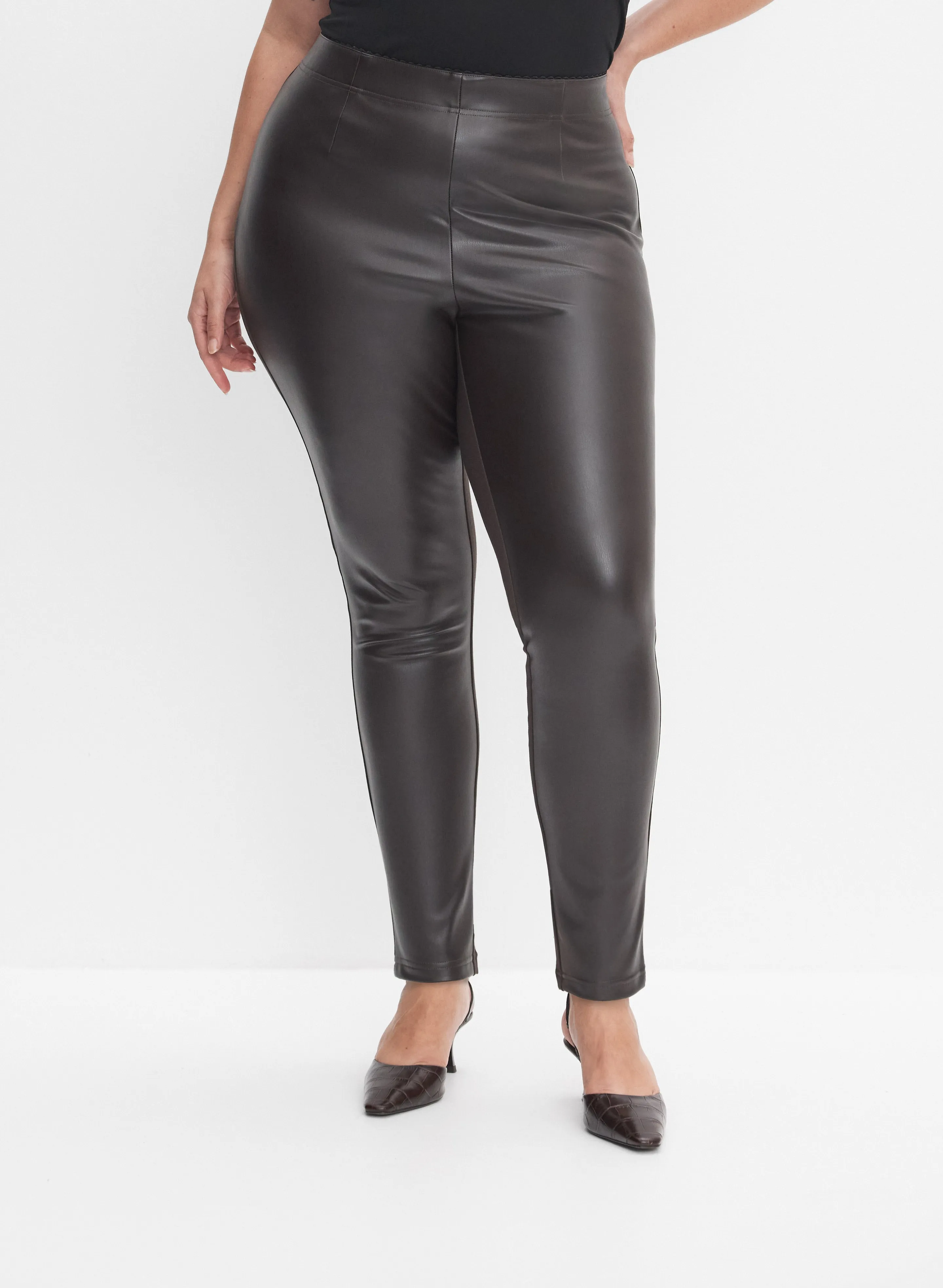 Melanie Lyne - Chloe Vegan Leather Front Leggings sold by Laura