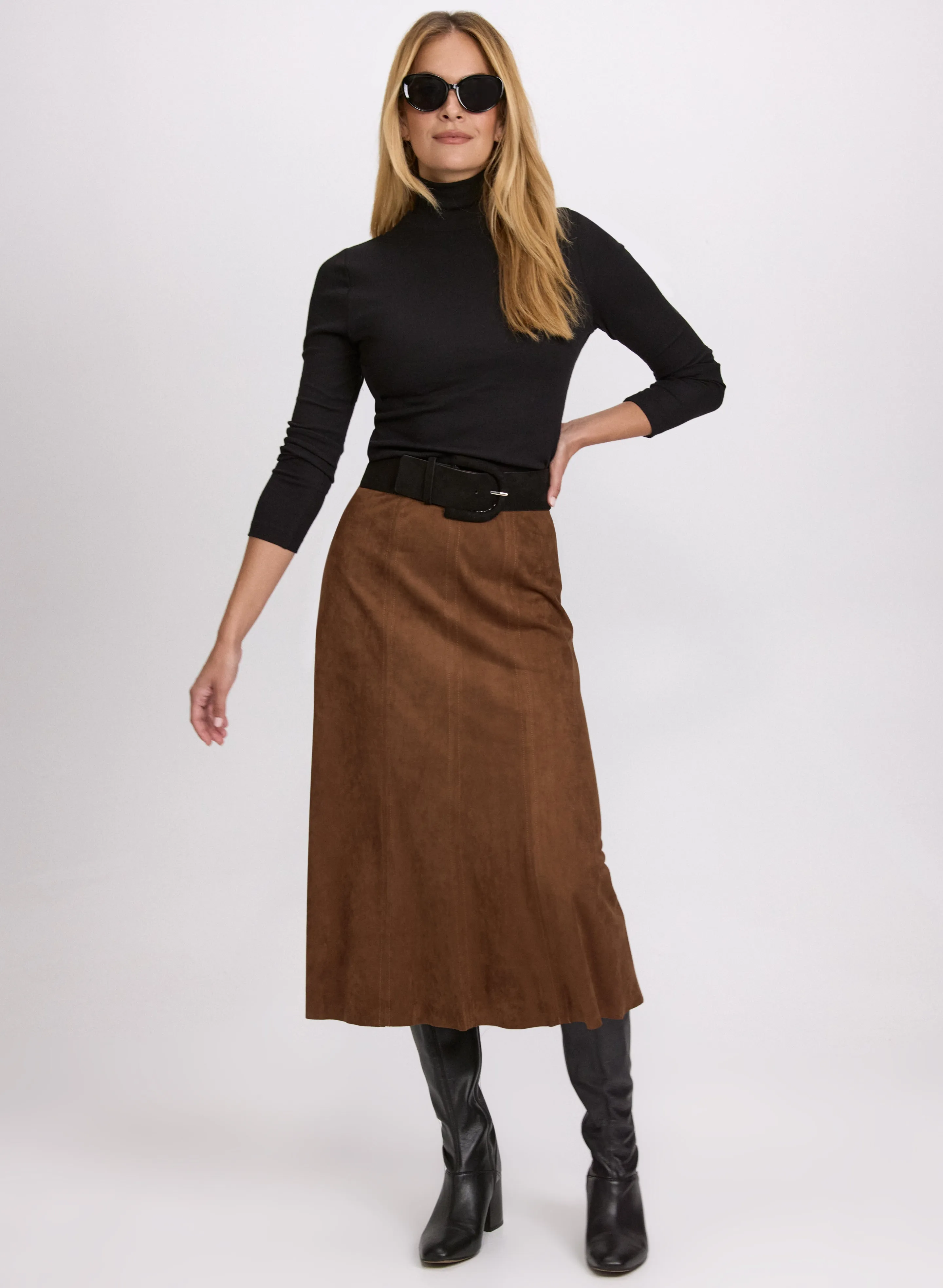 Faux-Suede Midi Skirt sold by Laura product image thumbnail 3