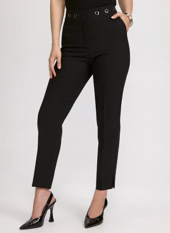 Emma Grommet Trim Slim-Leg Pants sold by Laura