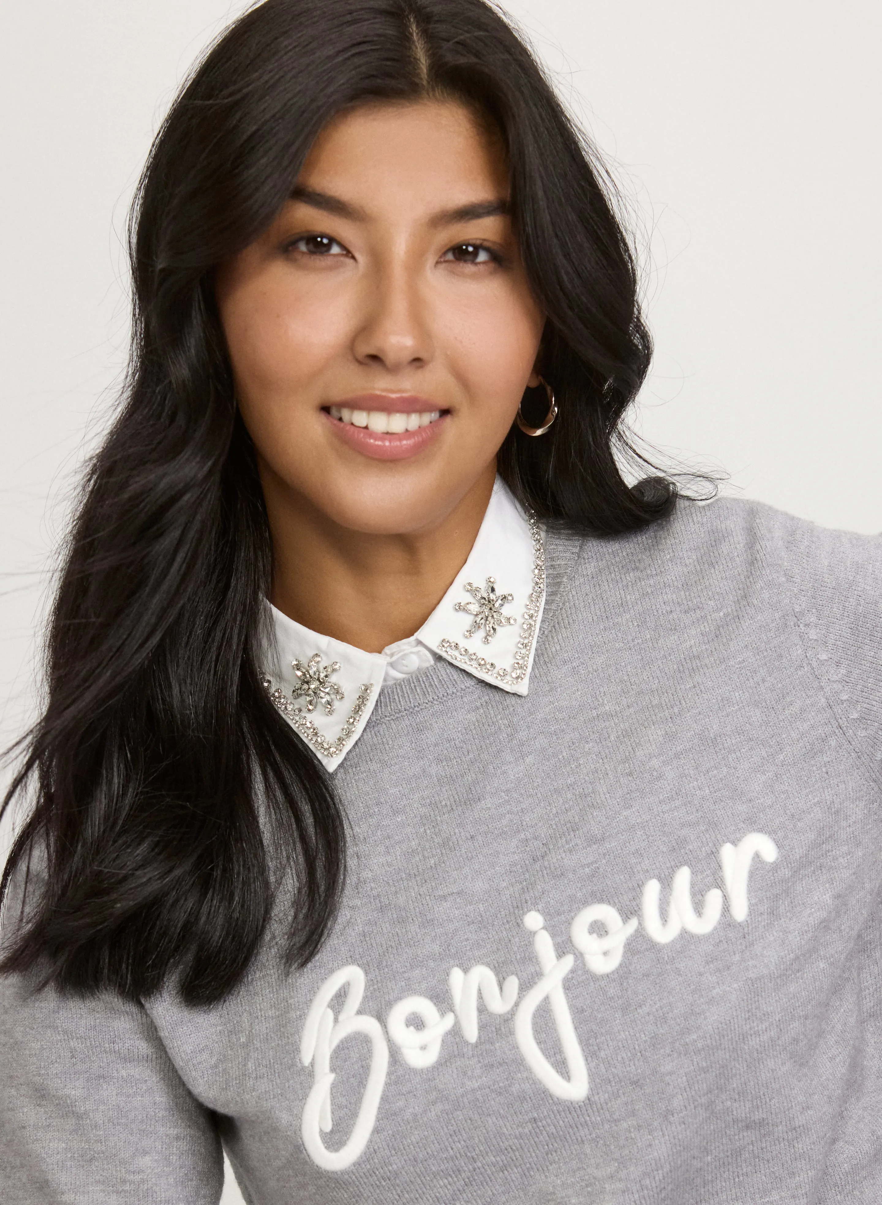 Stone Embellished Dickie Collar sold by Laura