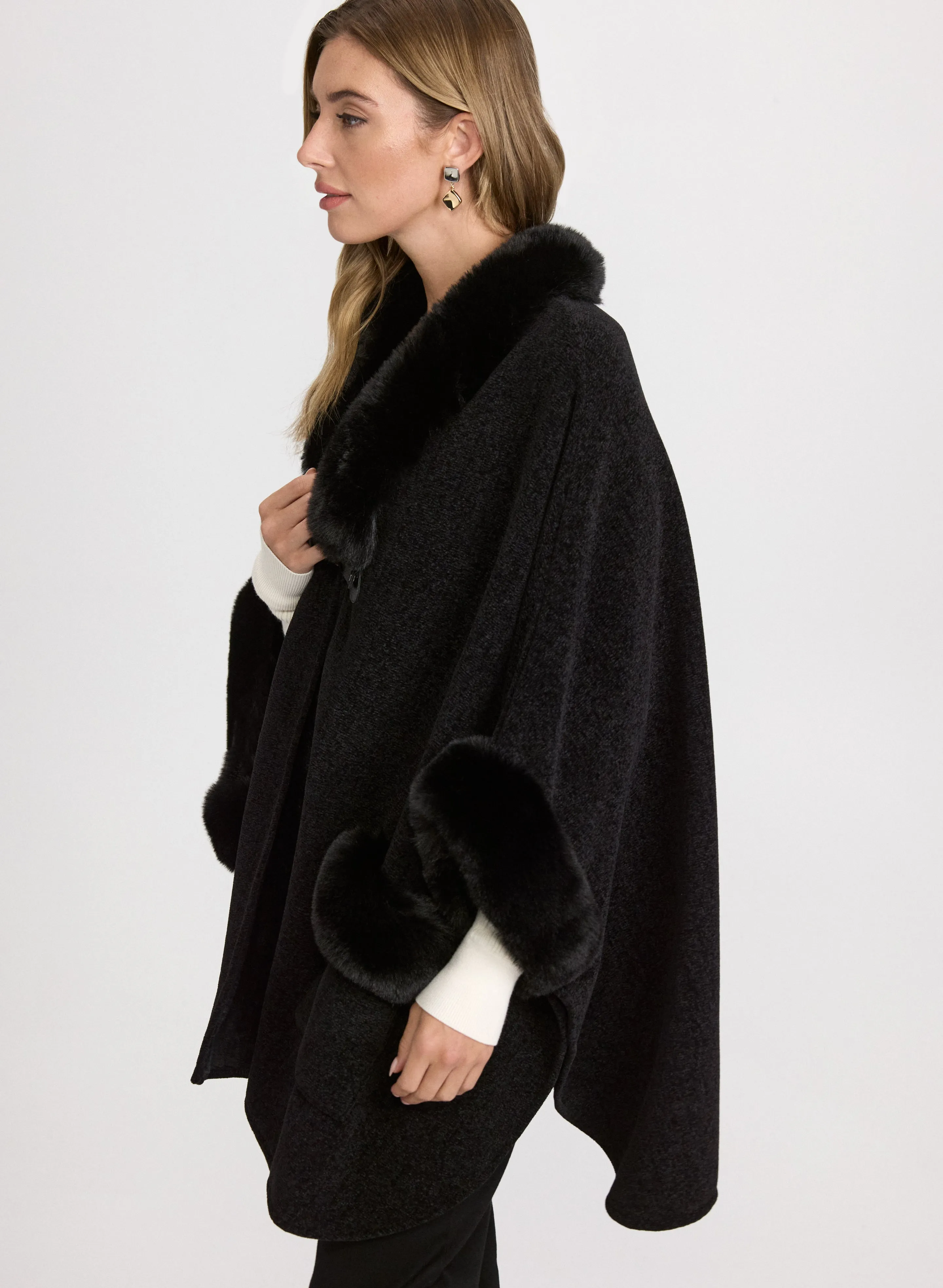 Faux-Fur Trim Poncho sold by Laura product image thumbnail 2