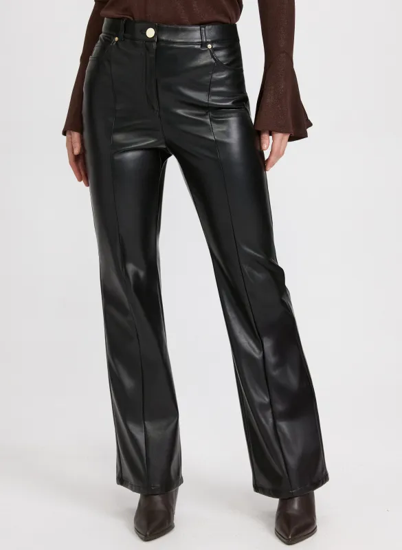 Vegan Leather Flare-Leg Pants sold by Laura
