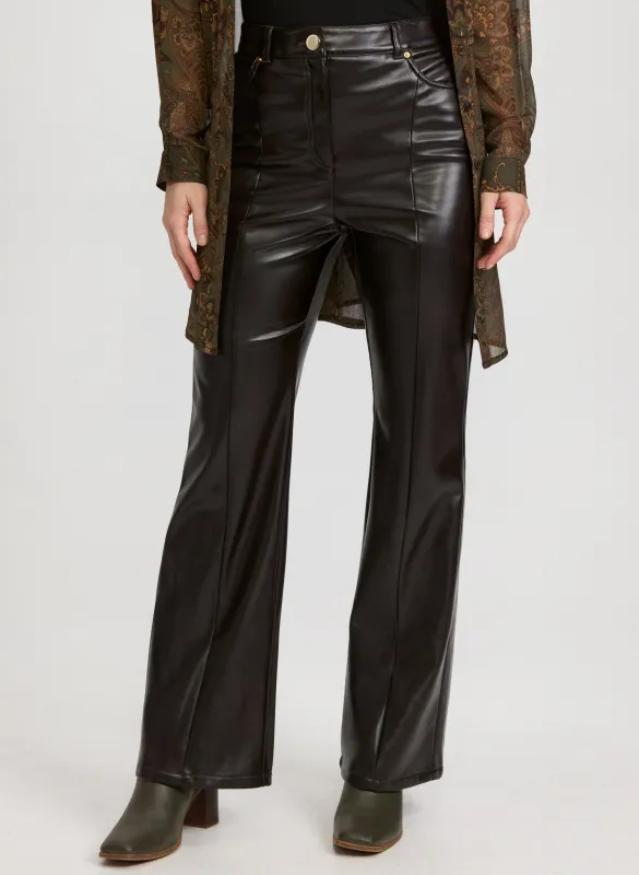 Vegan Leather Flare-Leg Pants sold by Laura