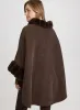 Faux Fur Trim Poncho sold by Laura