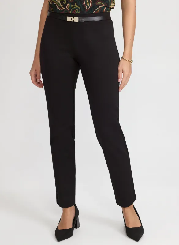Sofia Belted Slim-Leg Pants sold by Laura
