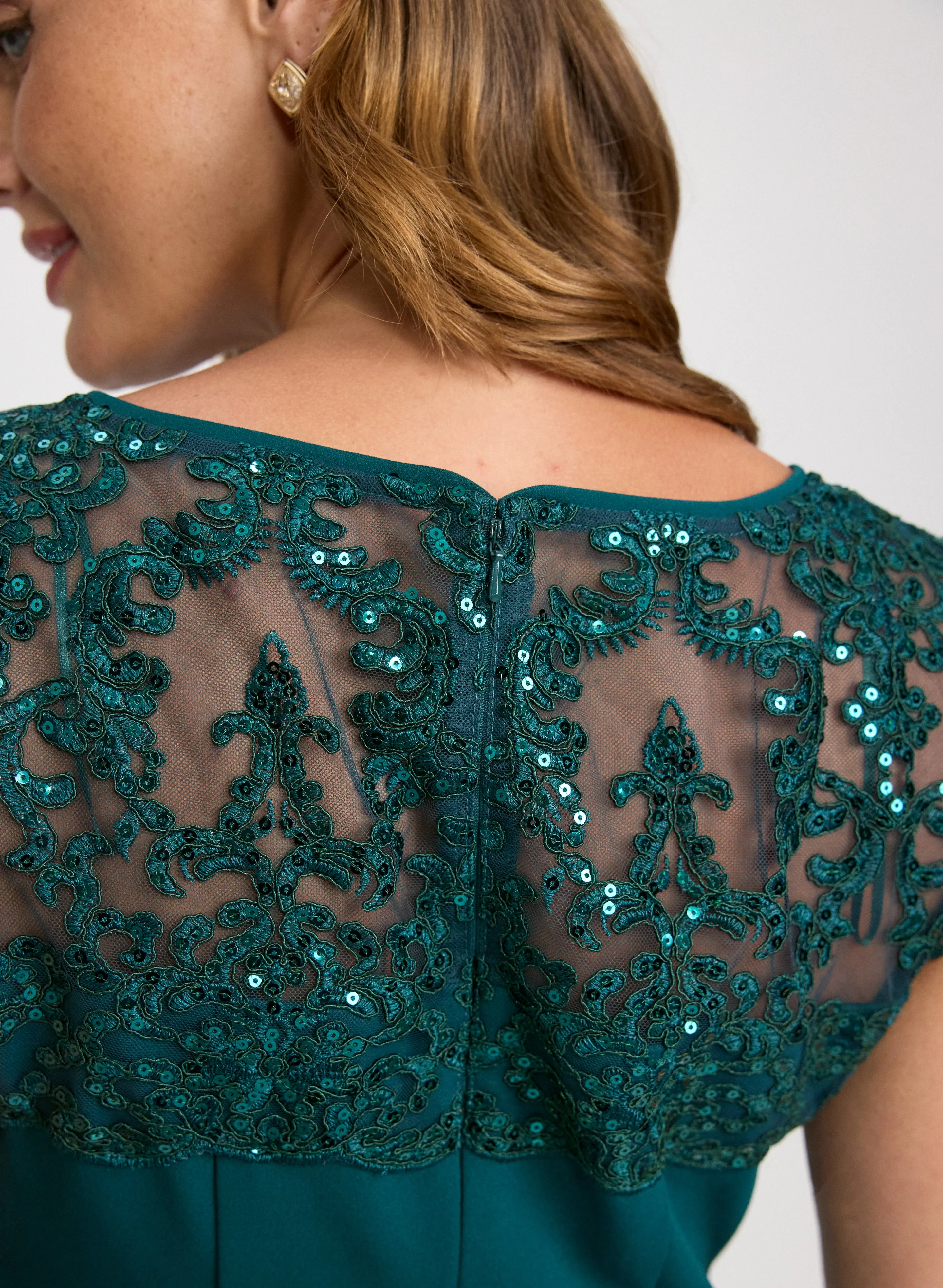 Sequined Lace Yoke Dress sold by Laura product image thumbnail 5