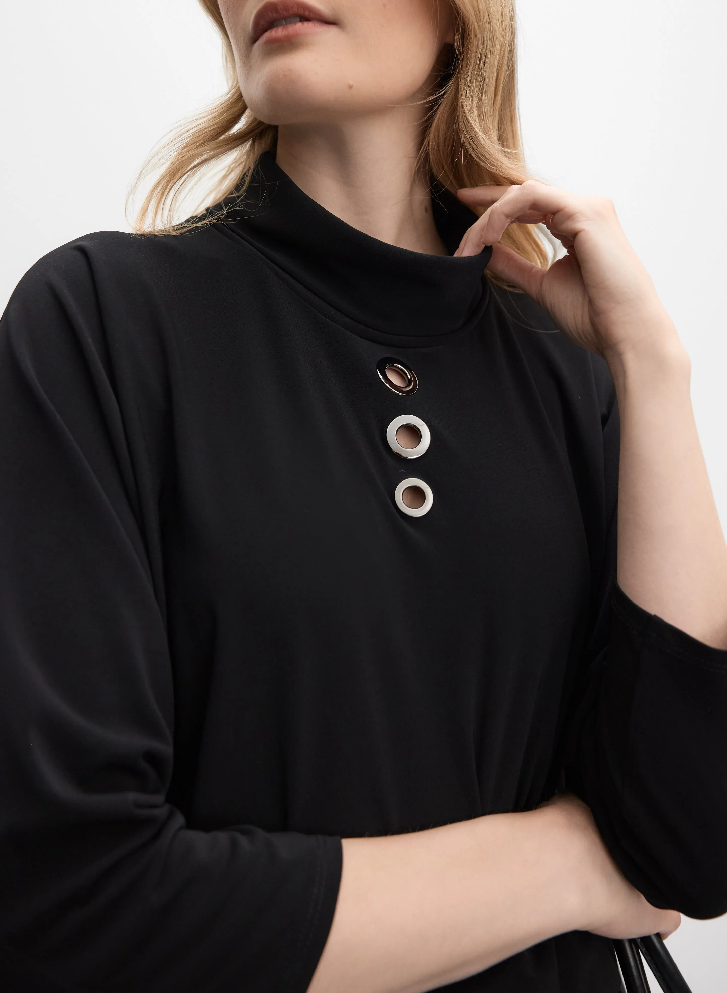 Joseph Ribkoff - Eyelet Mock Neck Top sold by Laura product image thumbnail 2