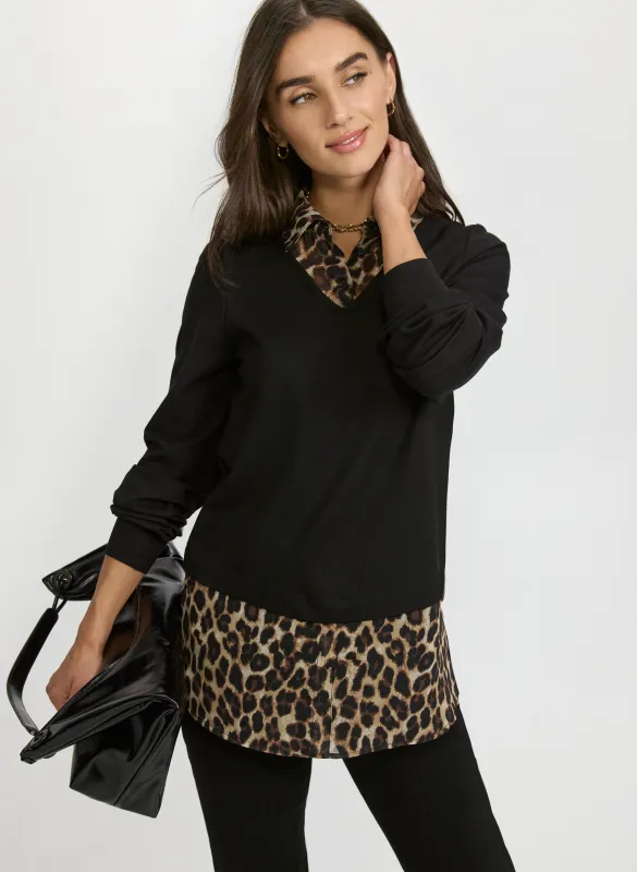 Leopard Illusion Layered Top sold by Laura