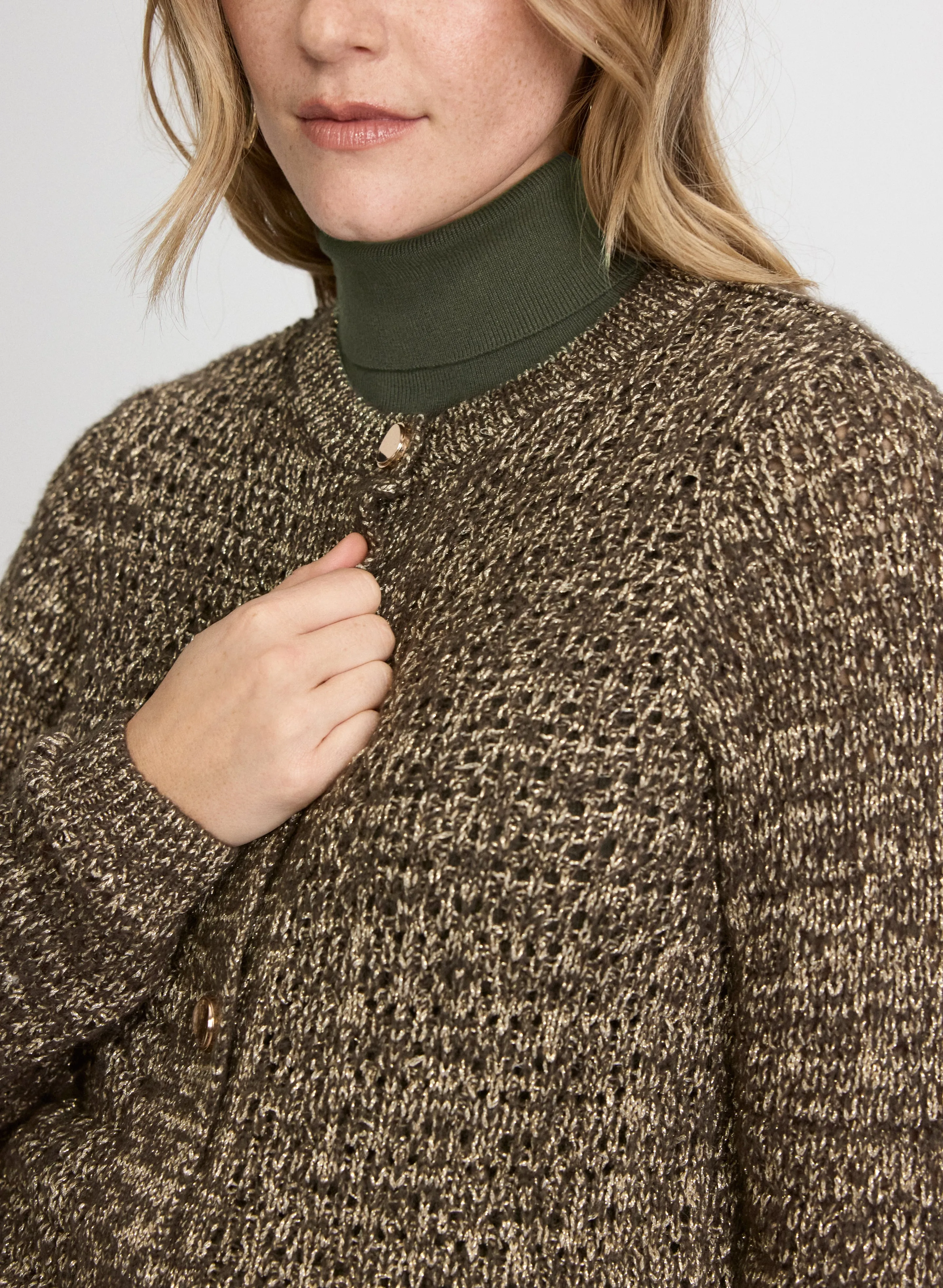 Bouclé Button-Down Cardigan sold by Laura product image thumbnail 3