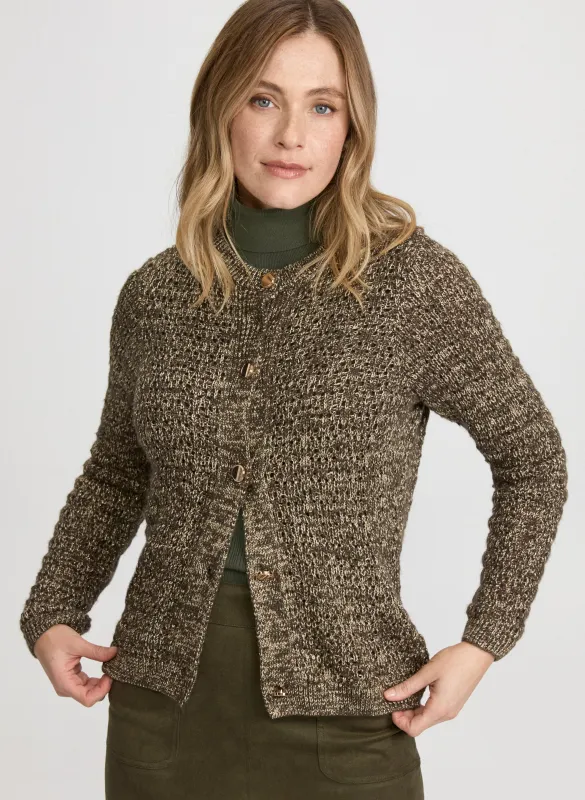 Bouclé Button-Down Cardigan sold by Laura