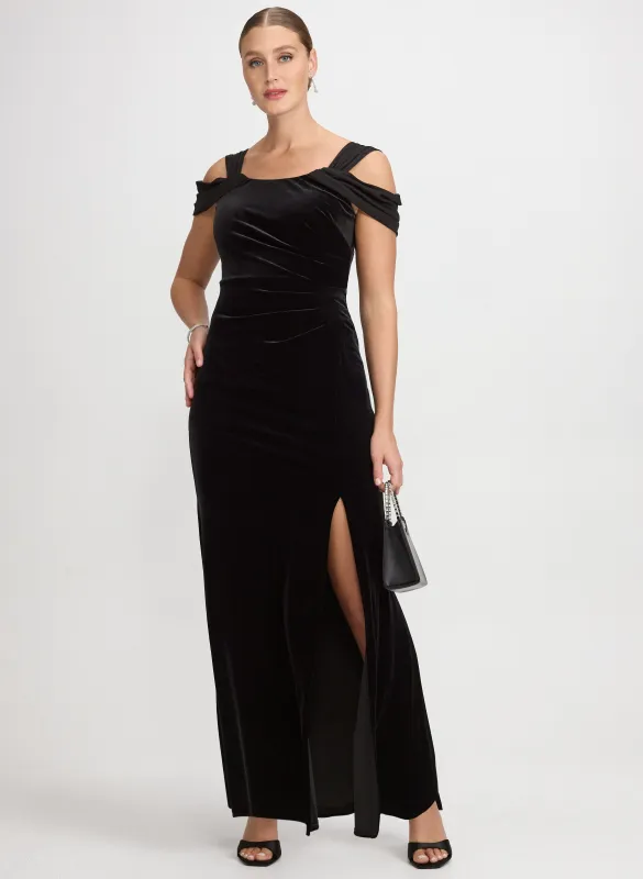 Velvet Cold-Shoulder Dress sold by Laura