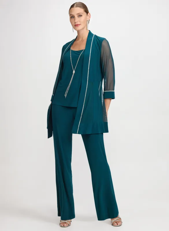 Sequined Trim Jacket, Top & Pants Set sold by Laura