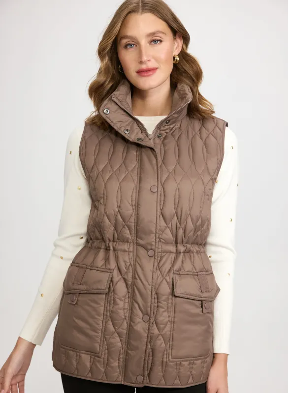 Quilted Drawstring Waist Vest sold by Laura