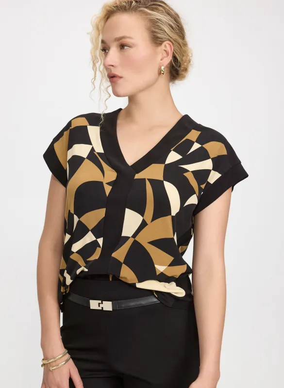 Geometric Cap Sleeve Top sold by Laura