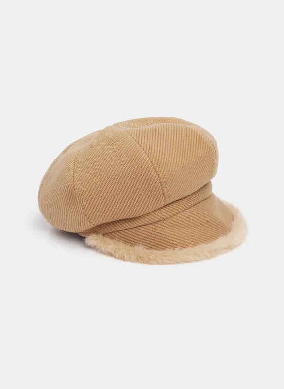 Faux-Fur Trim Cap sold by Laura