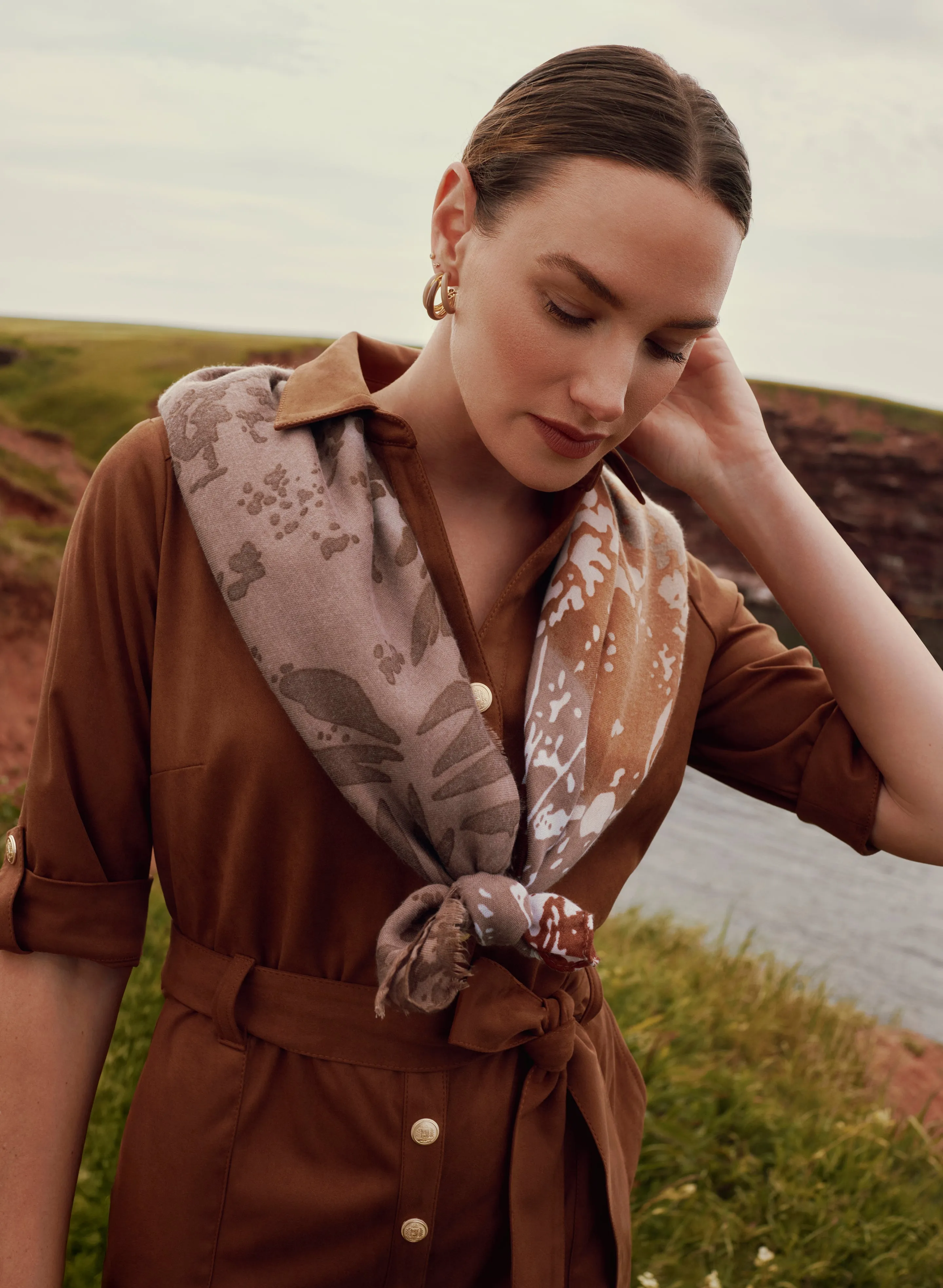 Leaf Print Scarf sold by Laura product image thumbnail 3