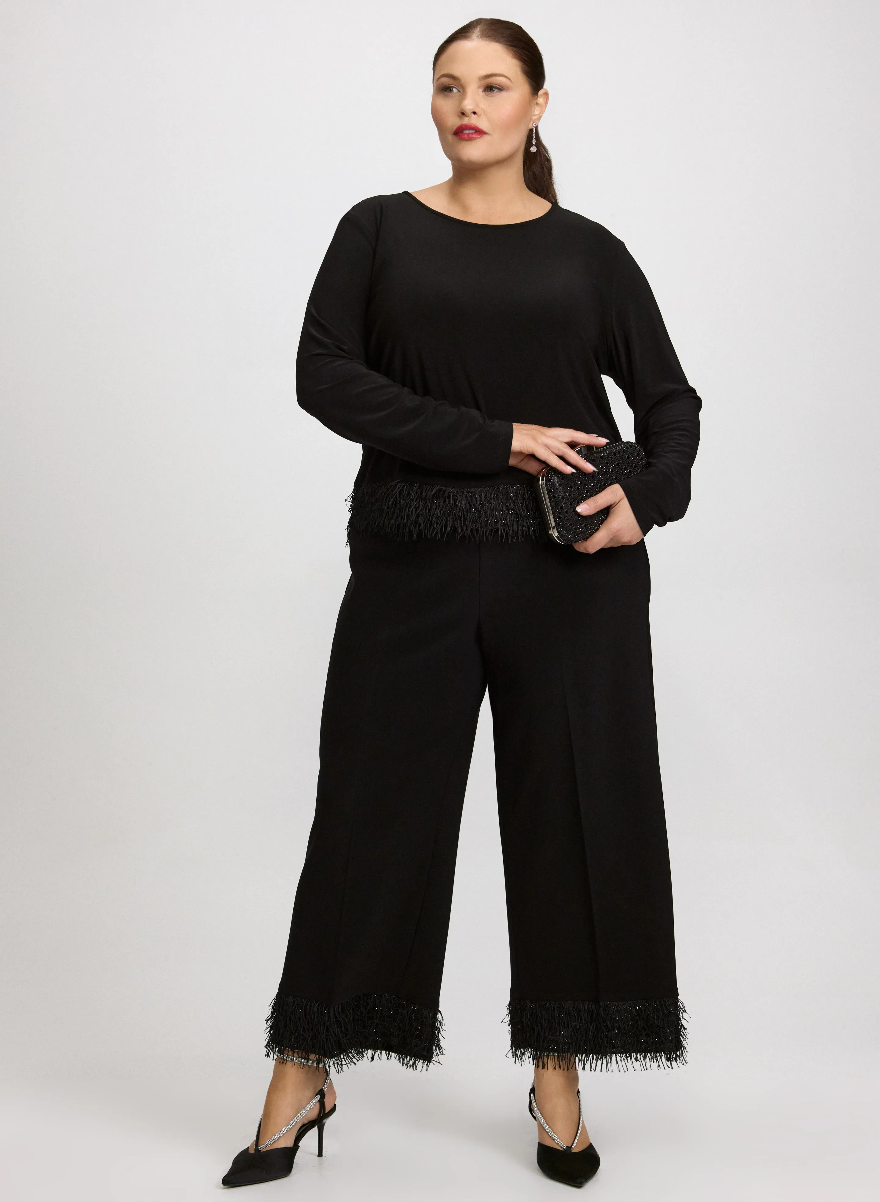 Joseph Ribkoff - Faux-Feather Trim Pants sold by Laura product image thumbnail 3