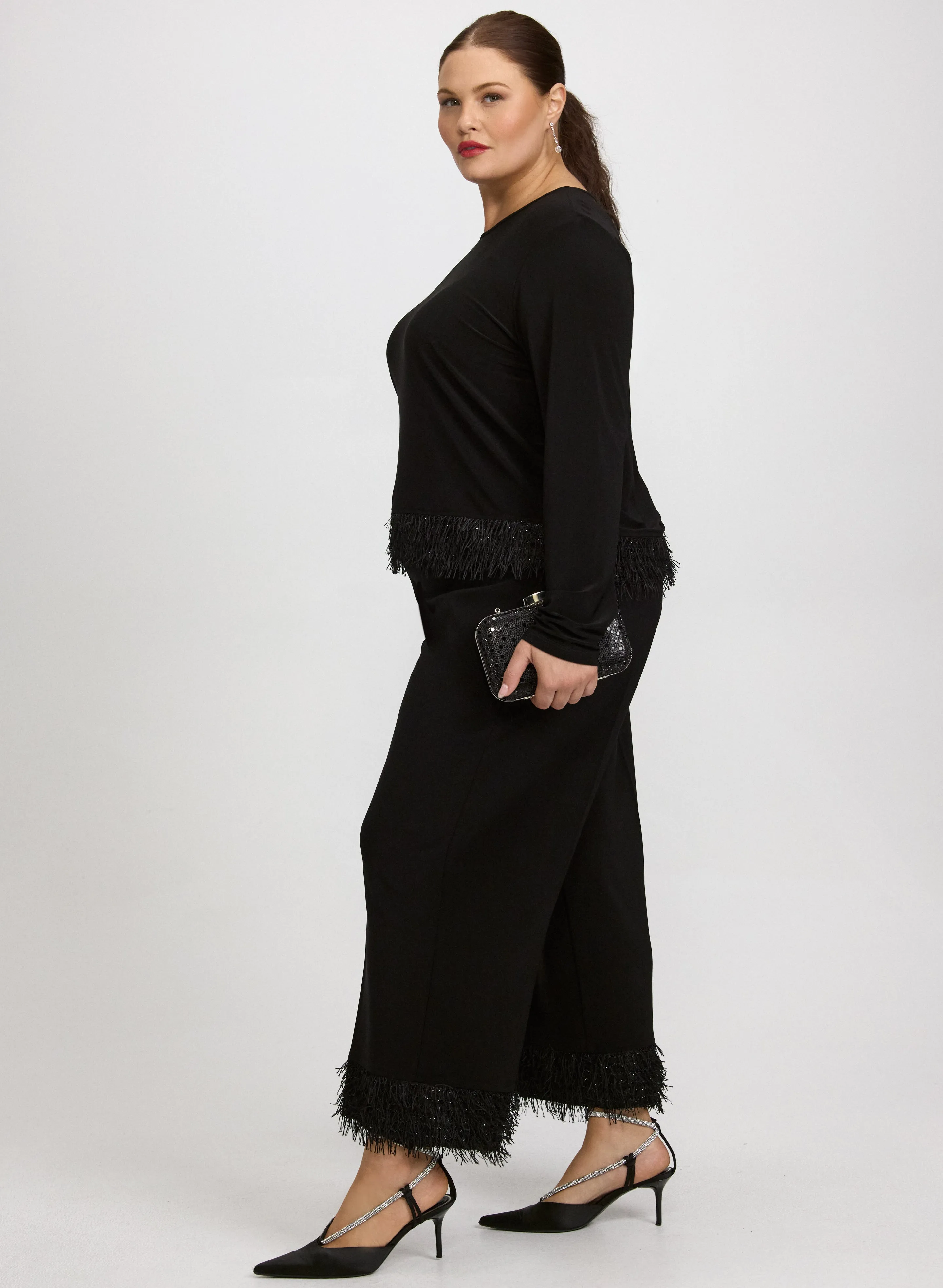 Joseph Ribkoff - Faux-Feather Trim Pants sold by Laura product image thumbnail 5