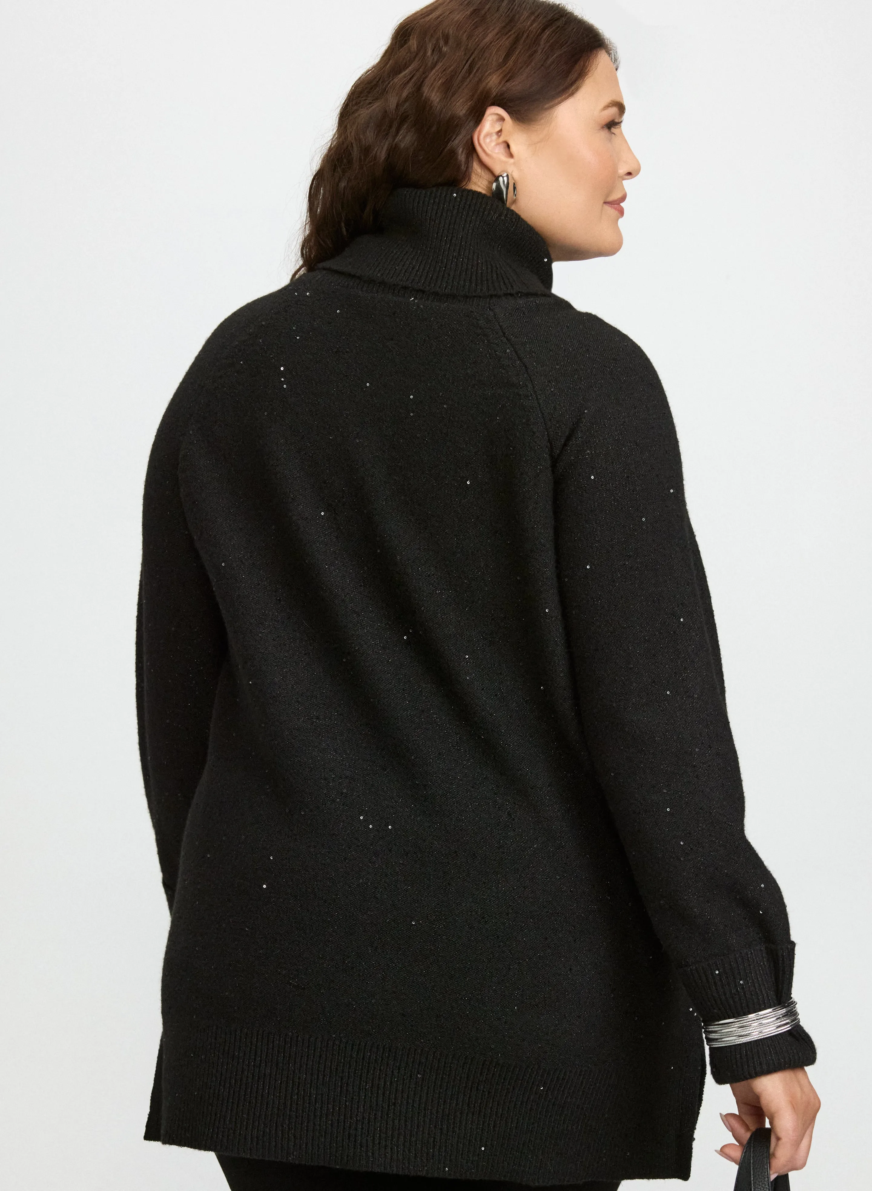 Sequined Cowl Neck Tunic Sweater sold by Laura product image thumbnail 4