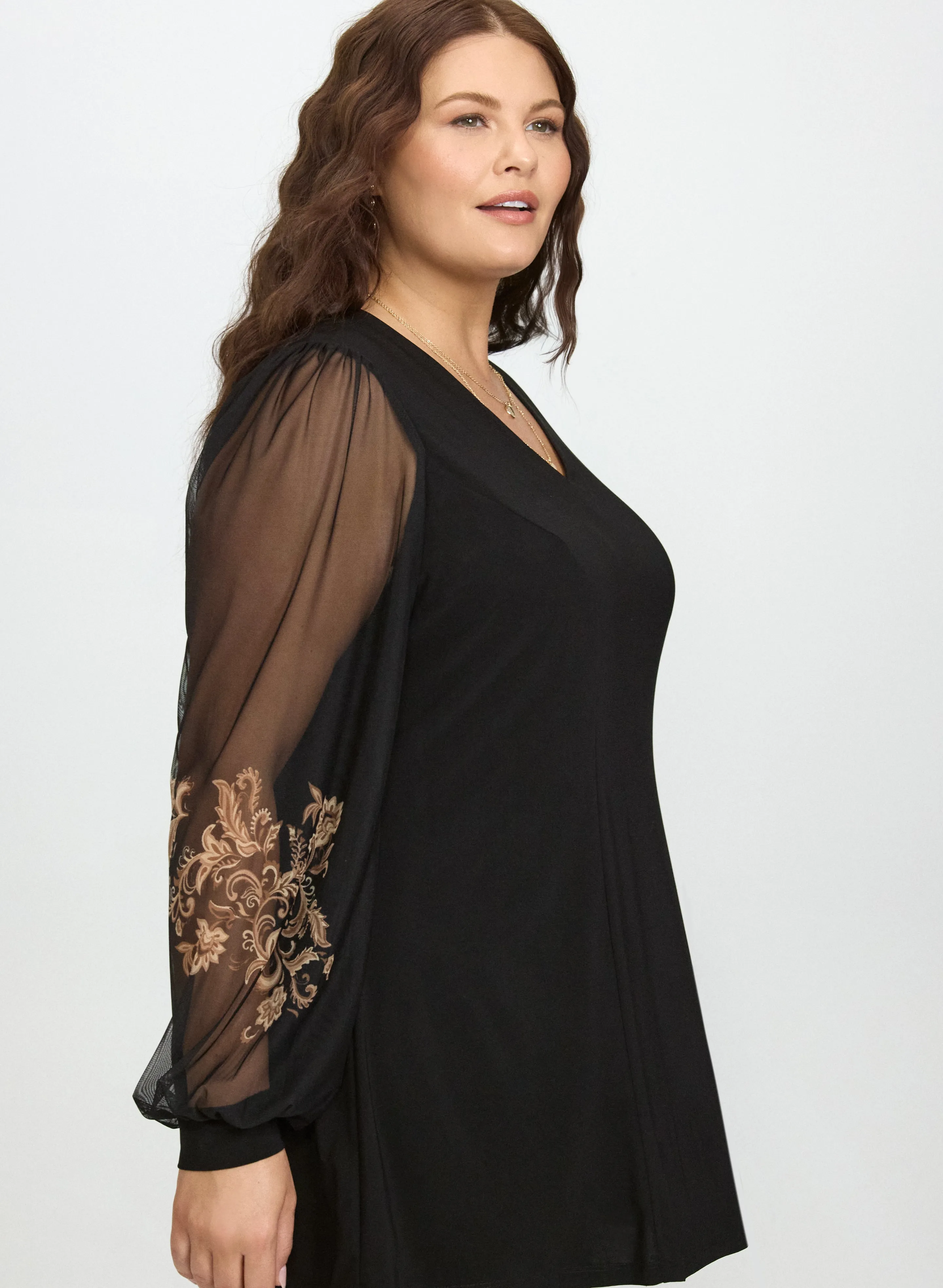 Printed Mesh Sleeve Top sold by Laura product image thumbnail 2