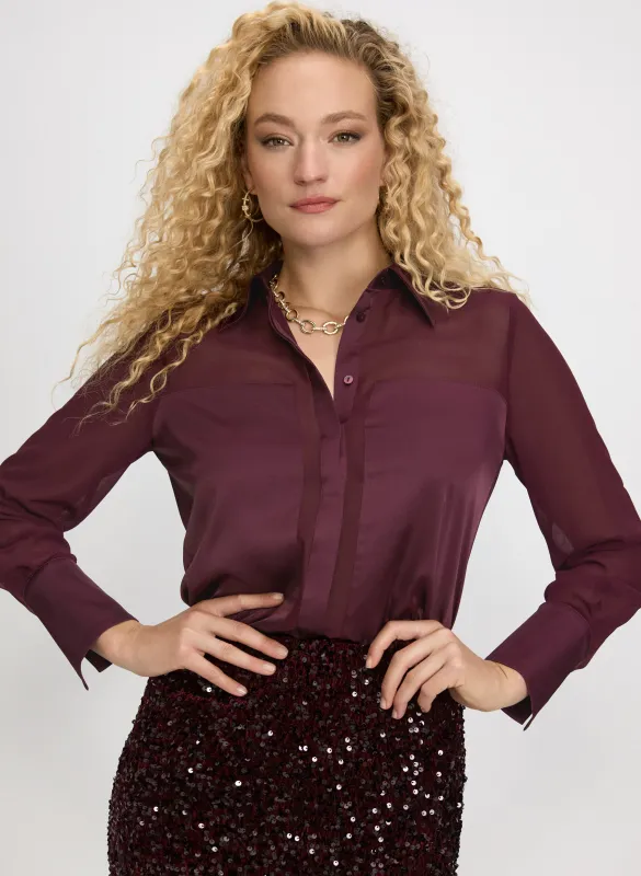 Satin & Chiffon Blouse sold by Laura
