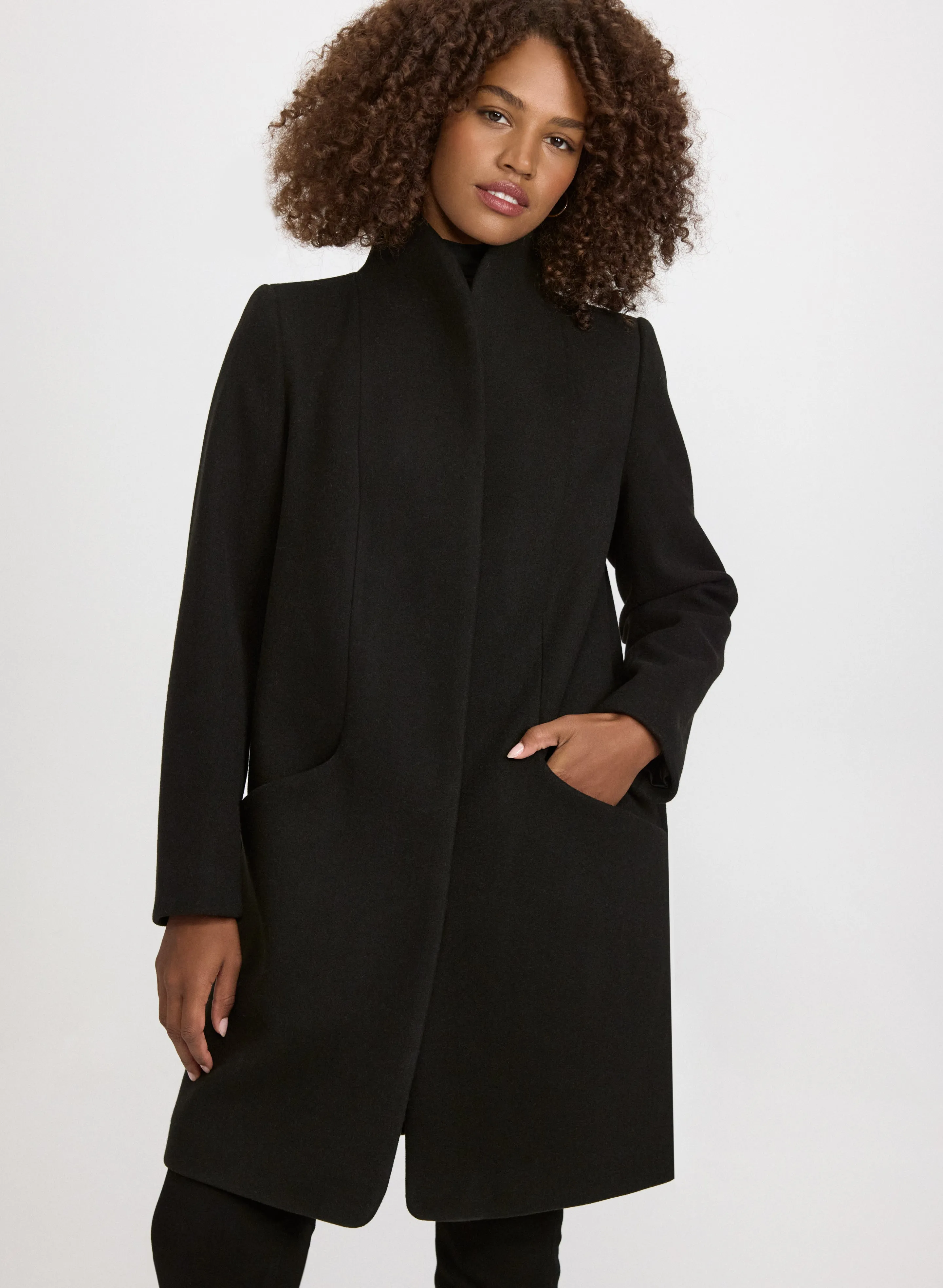 Funnel Neck Wool Coat sold by Laura