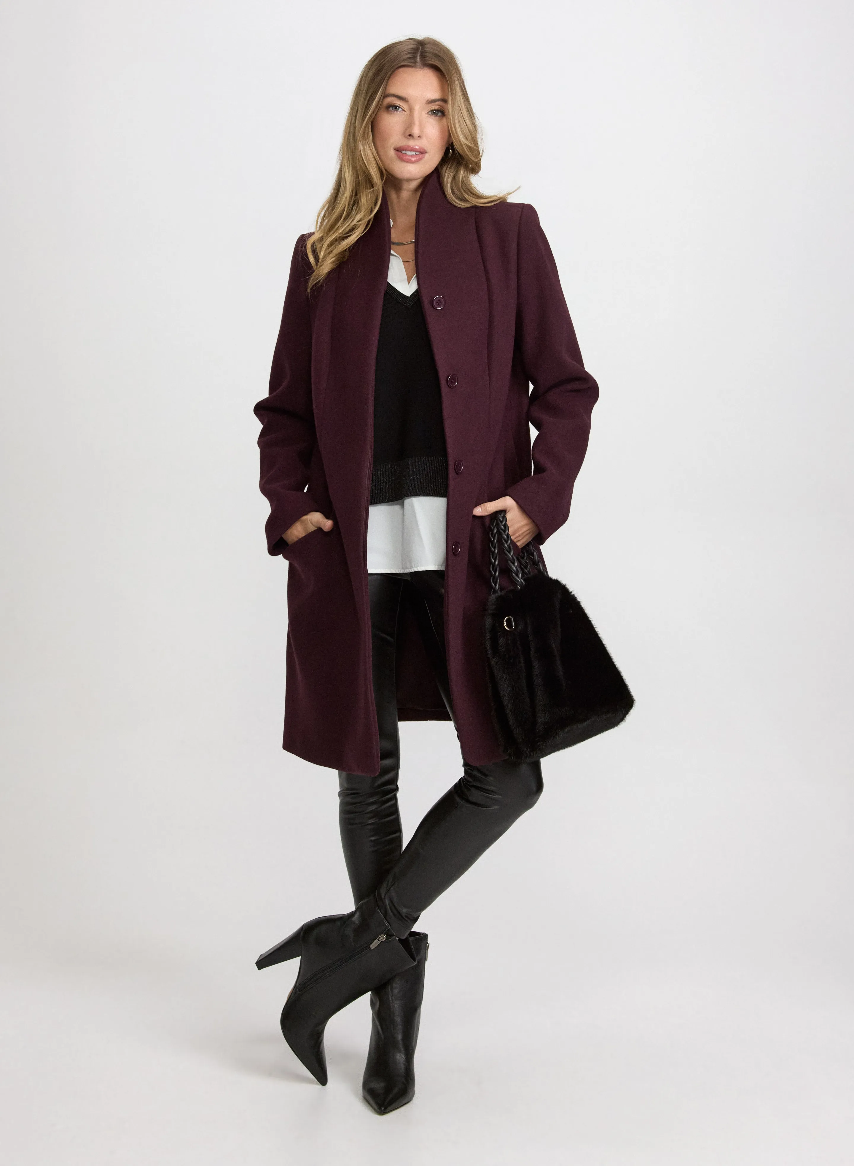 Funnel Neck Wool Coat sold by Laura product image thumbnail 2