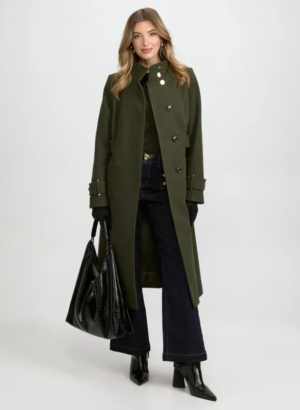 Stand Collar Wool-Blend Coat sold by Laura