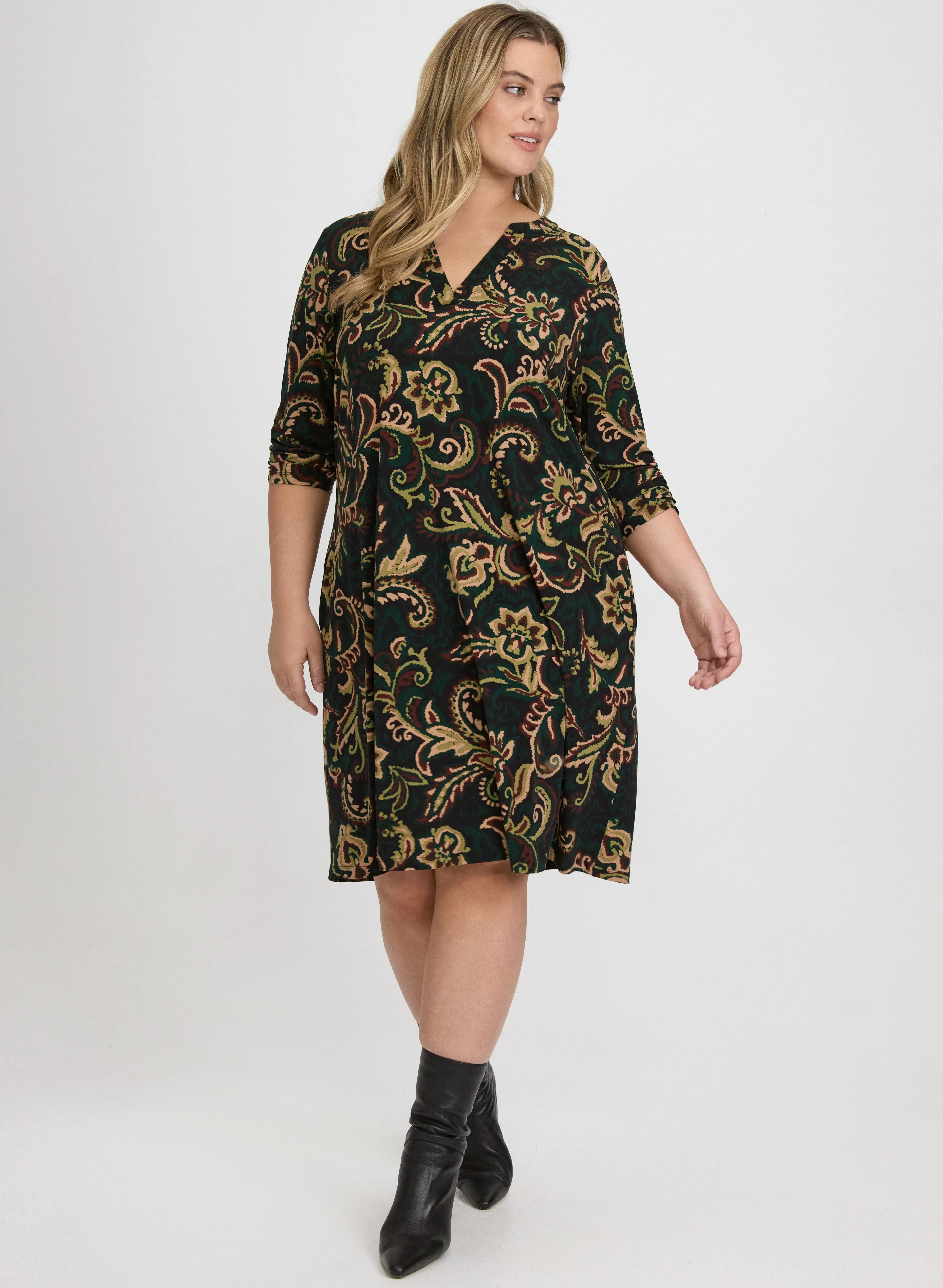 Paisley 3/4 Sleeve Dress sold by Laura