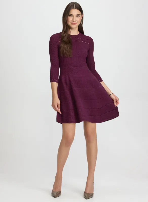 Pointelle Detail Knit Dress sold by Laura