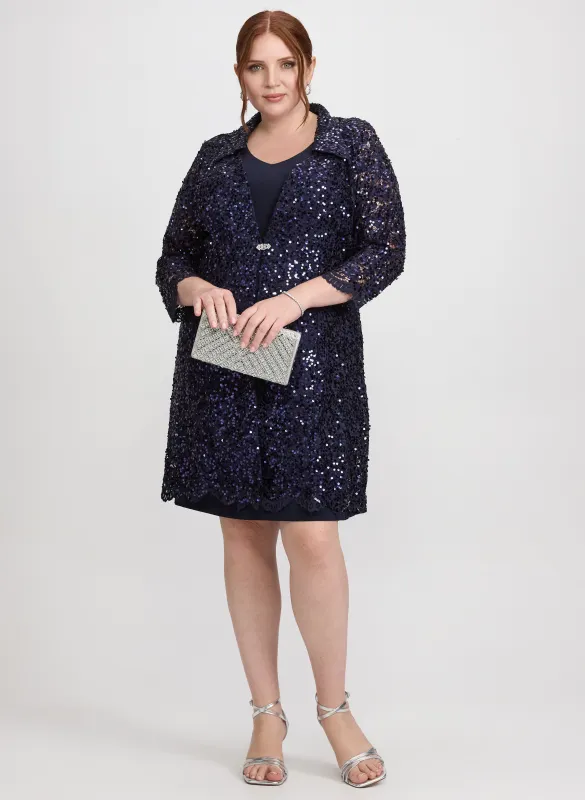 Sequined Lace Jacket & Dress Set sold by Laura