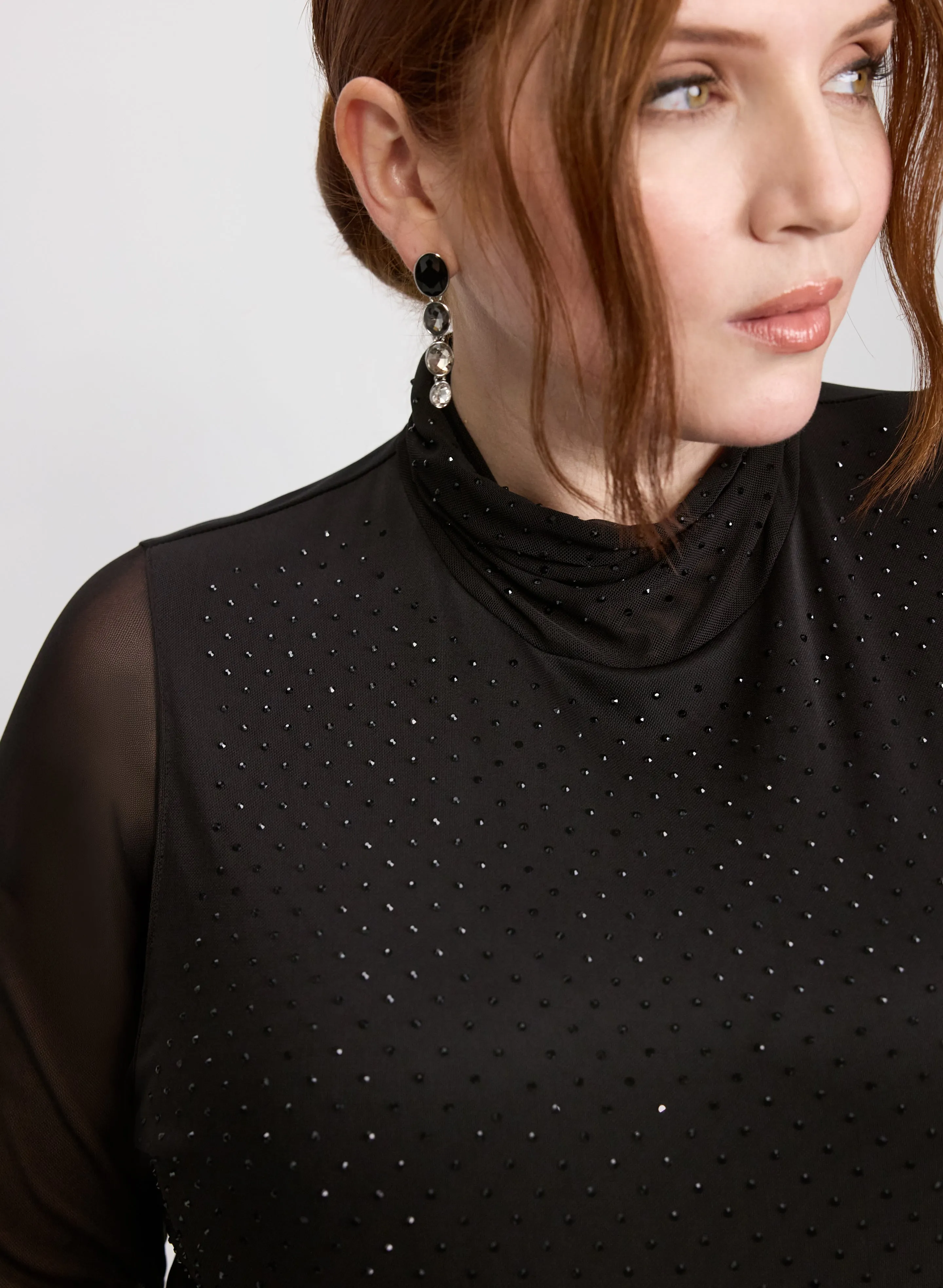 Mesh Tonal Embellished Top sold by Laura product image thumbnail 5