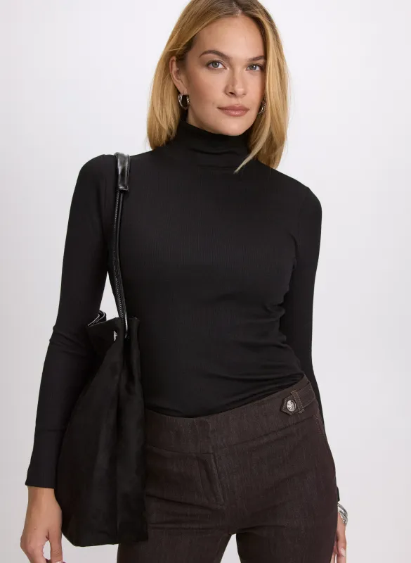 Ribbed Mock-Neck Top sold by Laura