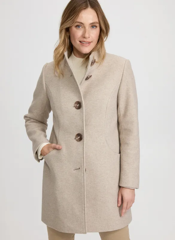 Stretch Wool-Blend Coat sold by Laura
