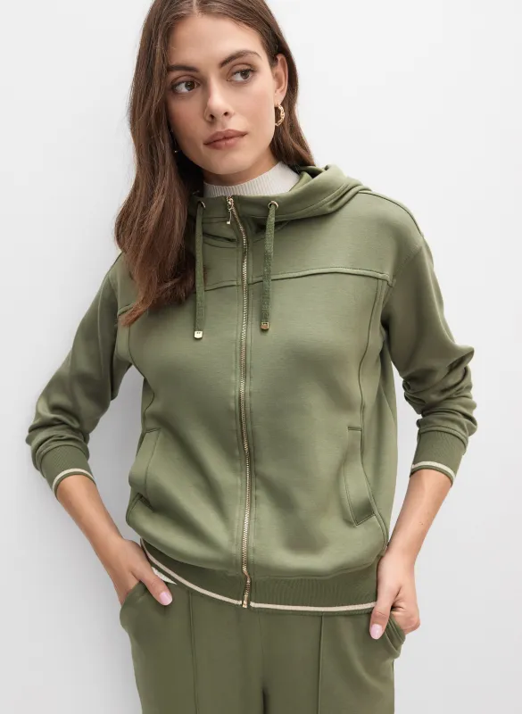 Hooded Contrast Trim Jacket sold by Laura