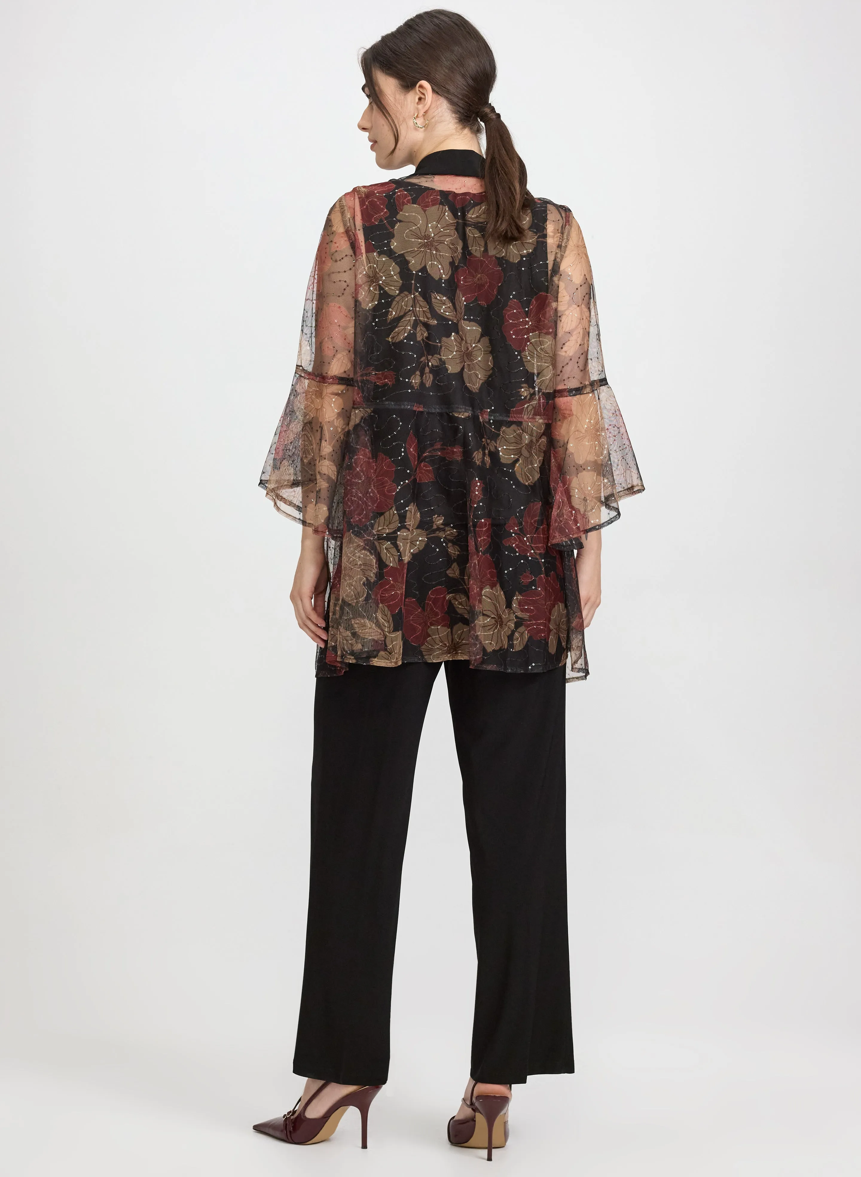 Mesh Floral Jacket, Top & Pants Set sold by Laura product image thumbnail 4