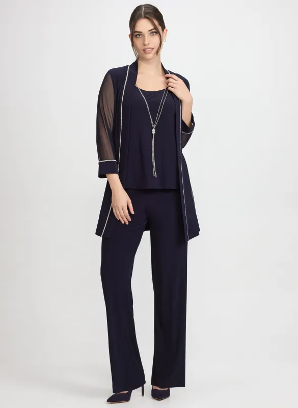 Sequined Trim Jacket, Top & Pants Set sold by Laura