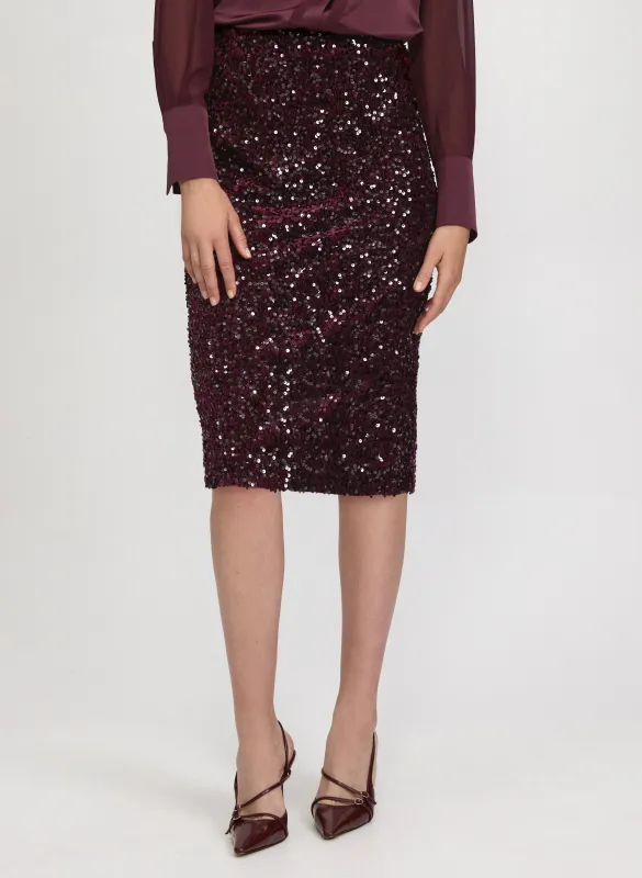 Sequin Velvet Pencil Skirt sold by Laura