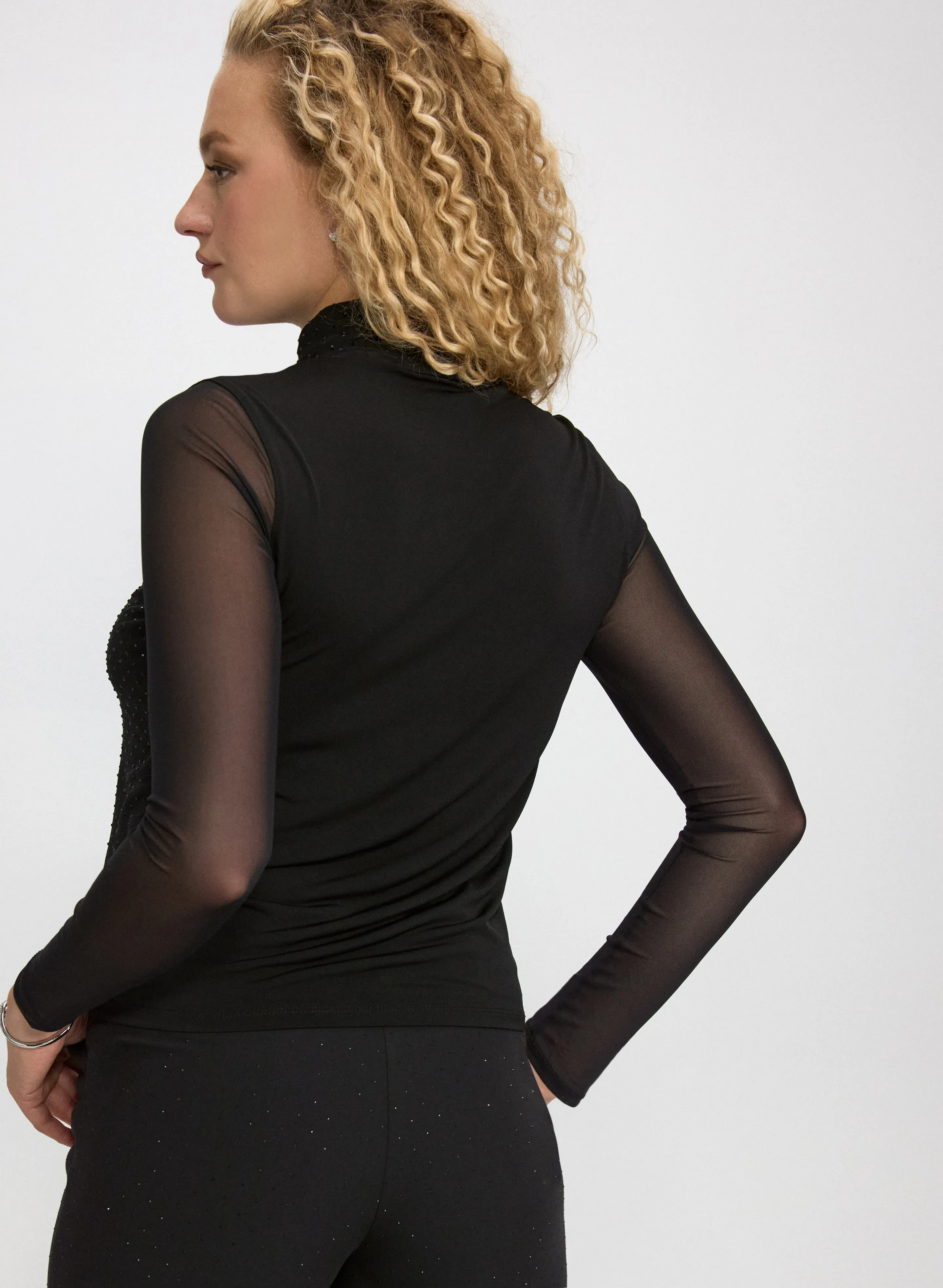 Mesh Tonal Embellished Top sold by Laura product image thumbnail 4