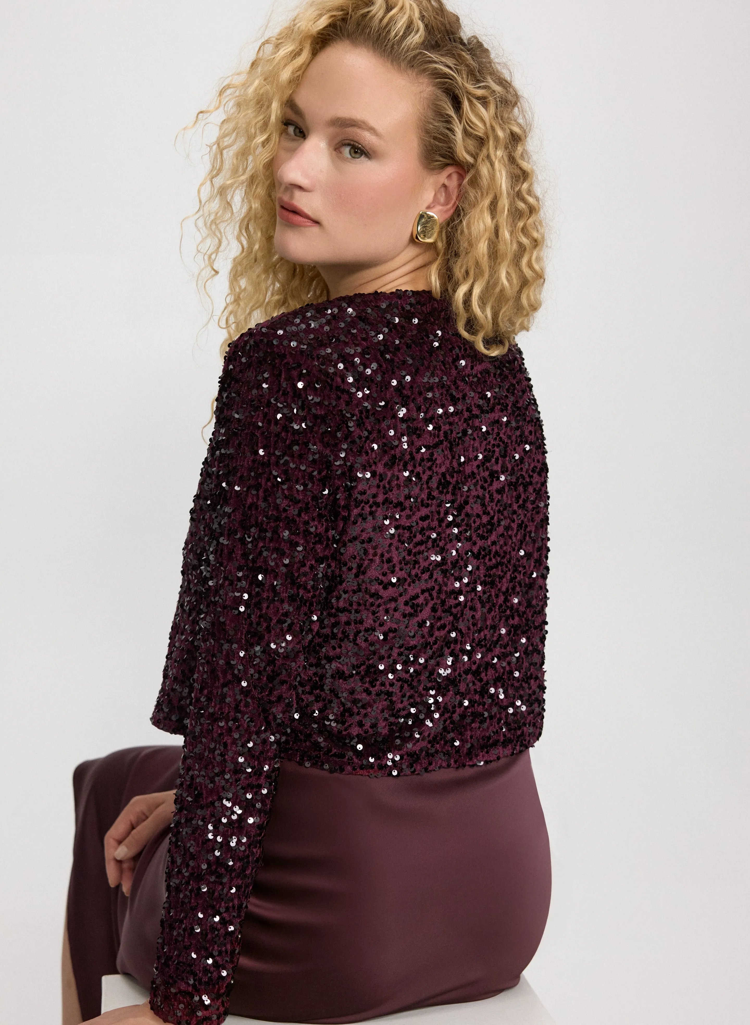 Short Sequined Velvet Bolero sold by Laura product image thumbnail 3