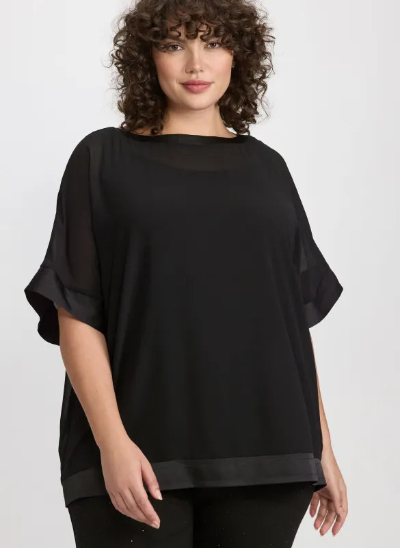Chiffon Boat Neck Top sold by Laura