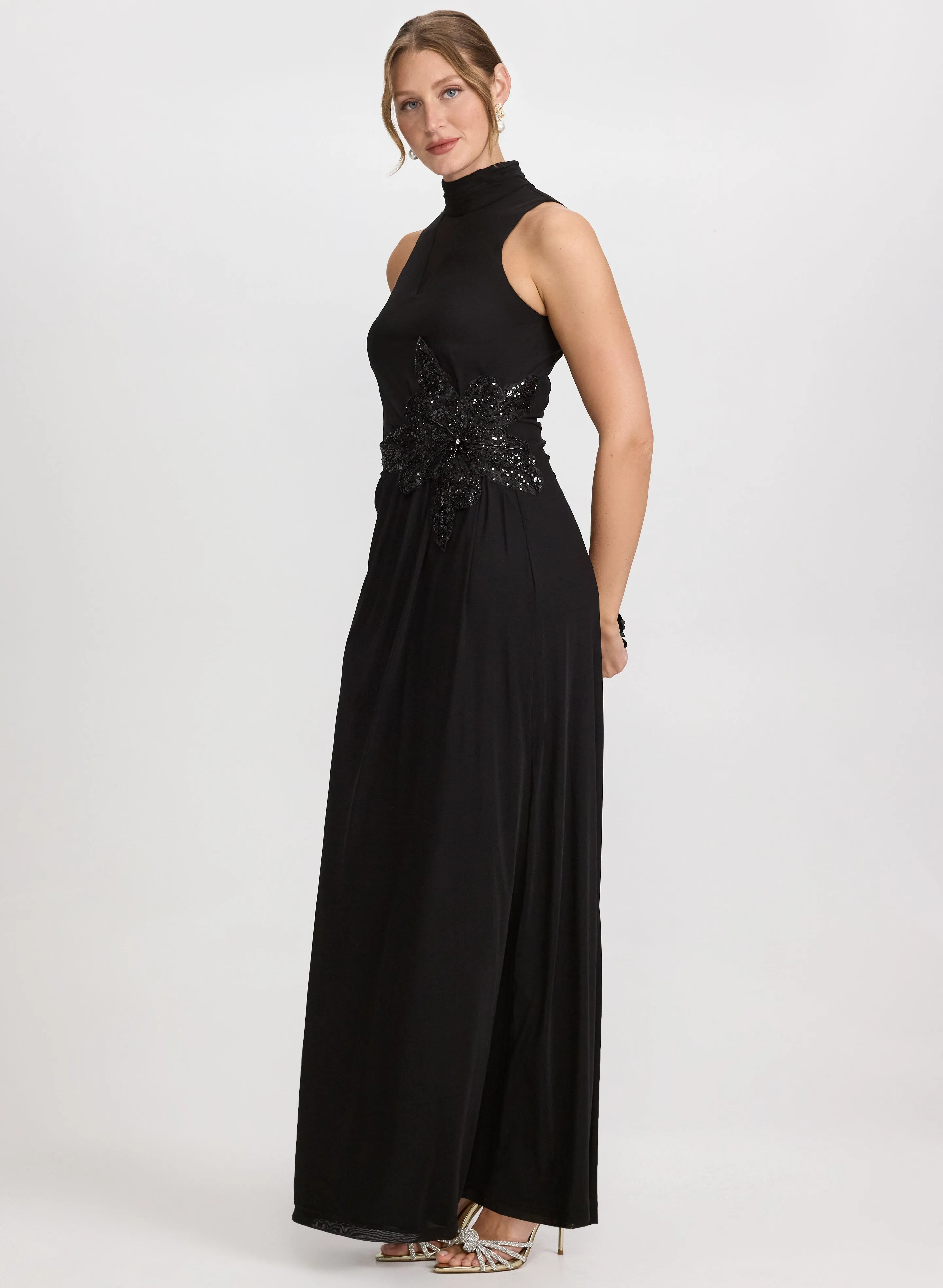 Sequined Floral Applique Dress sold by Laura product image thumbnail 2